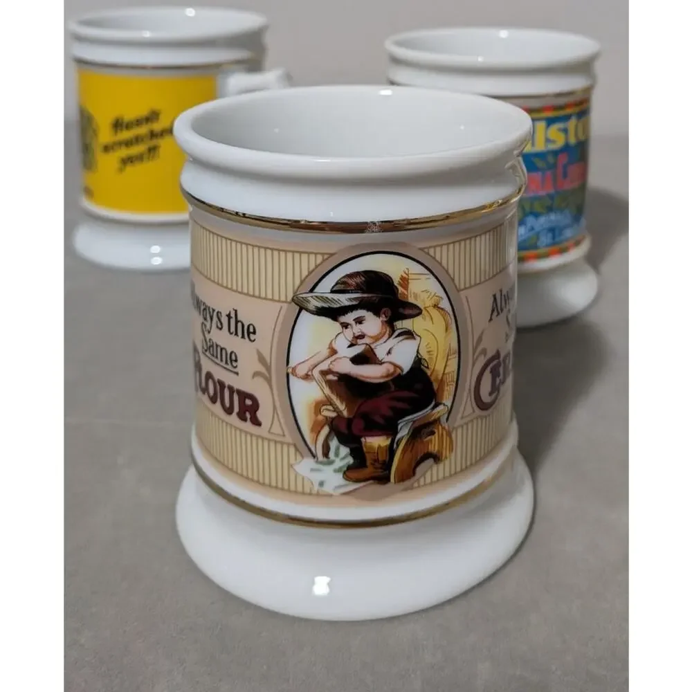 Vtg Lot of 5 Franklin Mint The Corner Store Mugs - Heinz Ralston Ceresota 1980s